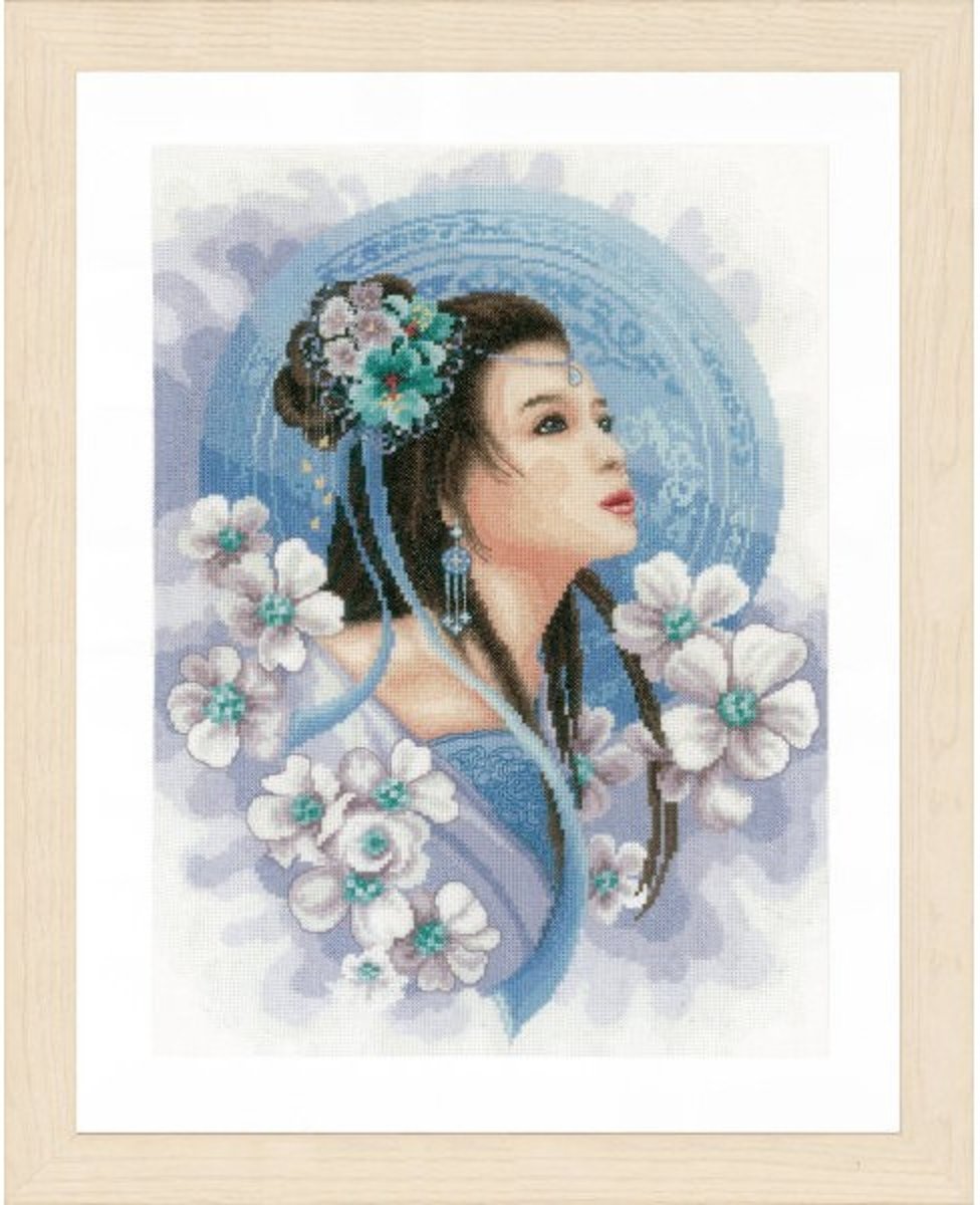 borduurpakket PN0169168 asian lady in blue