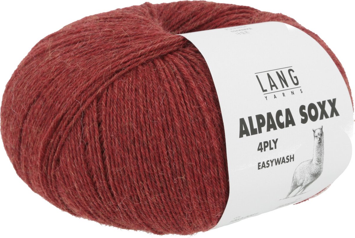 Lang Yarns Alpaca Soxx 4 draads 0061 Rood Bruin