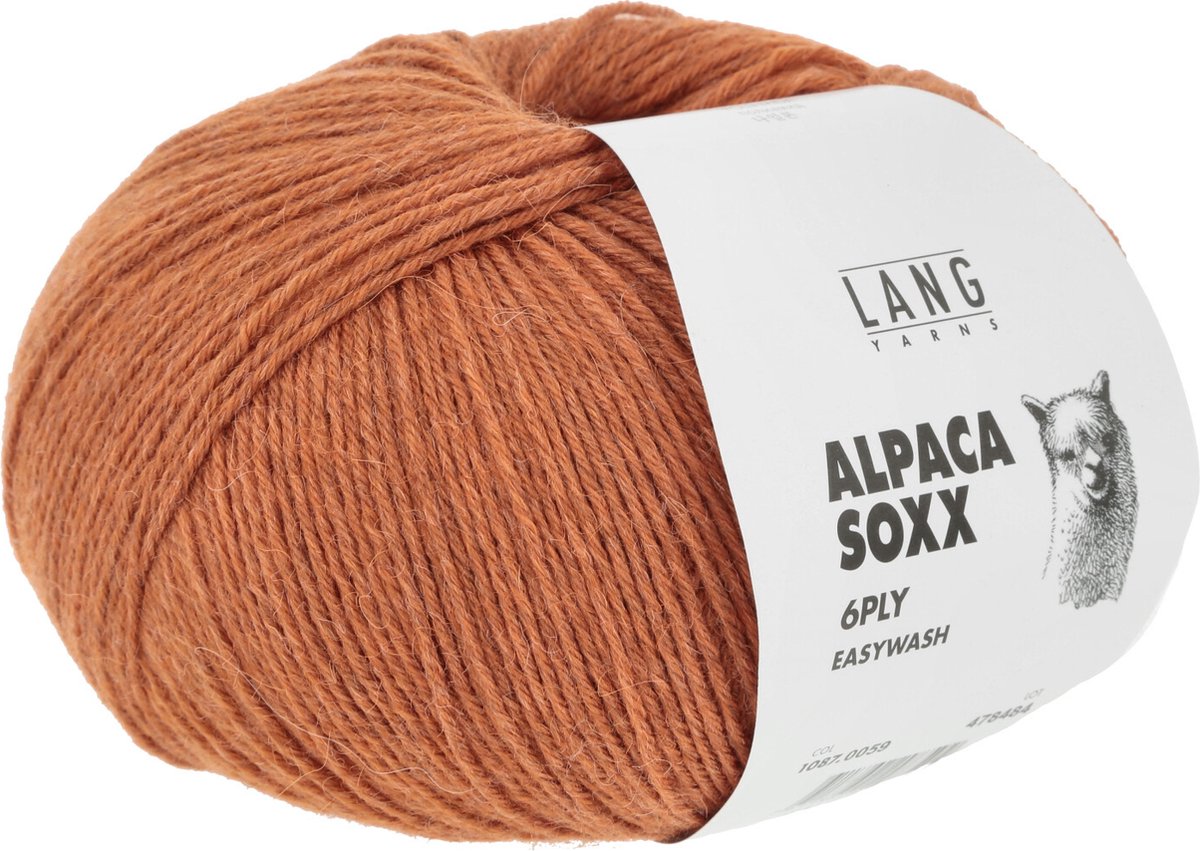 Lang Yarns Alpaca Soxx 6 draads 0059 Oranjebruin