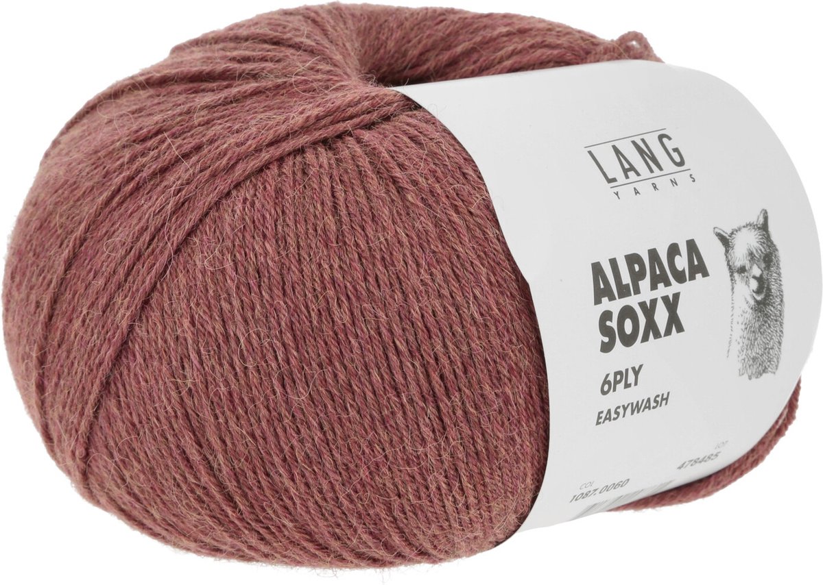 Lang Yarns Alpaca Soxx 6 draads 0060 Bruinrood