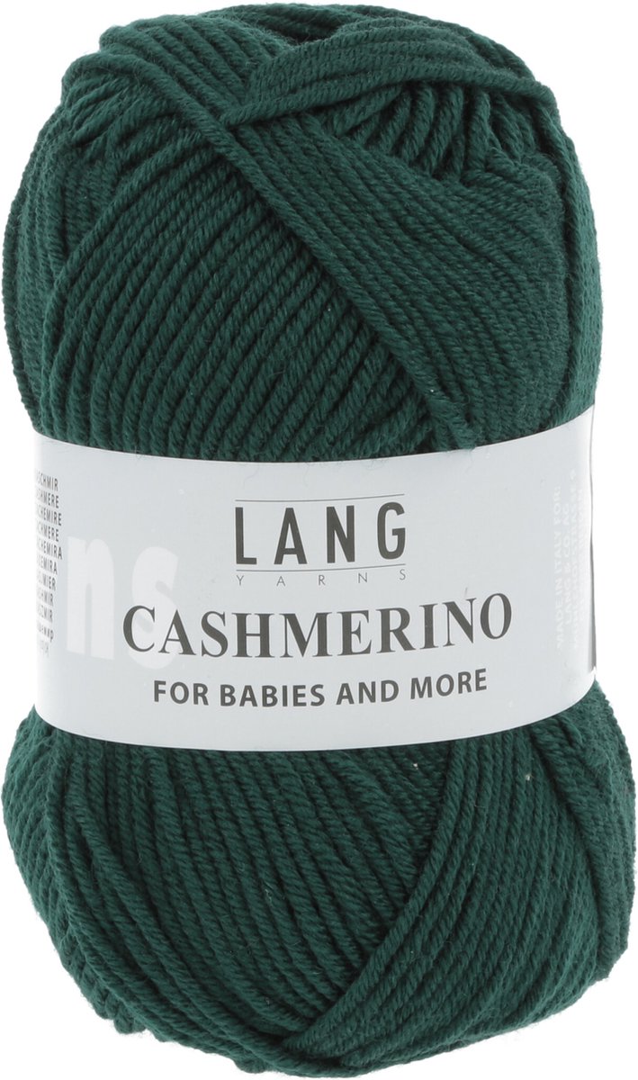 Lang Yarns Cashmerino Donker groen - 55% Merinowol extra fine, 33% Polyacryl en 12% cashmere - naalddikte 3-3.5 mm - 50 gram 125 meter - haken - breien