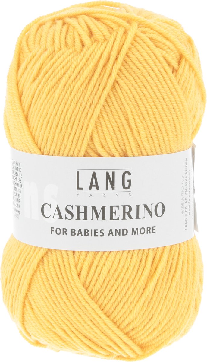 Lang Yarns Cashmerino Geel - 55% Merinowol extra fine, 33% Polyacryl en 12% cashmere - naalddikte 3-3.5 mm - 50 gram 125 meter - haken - breien