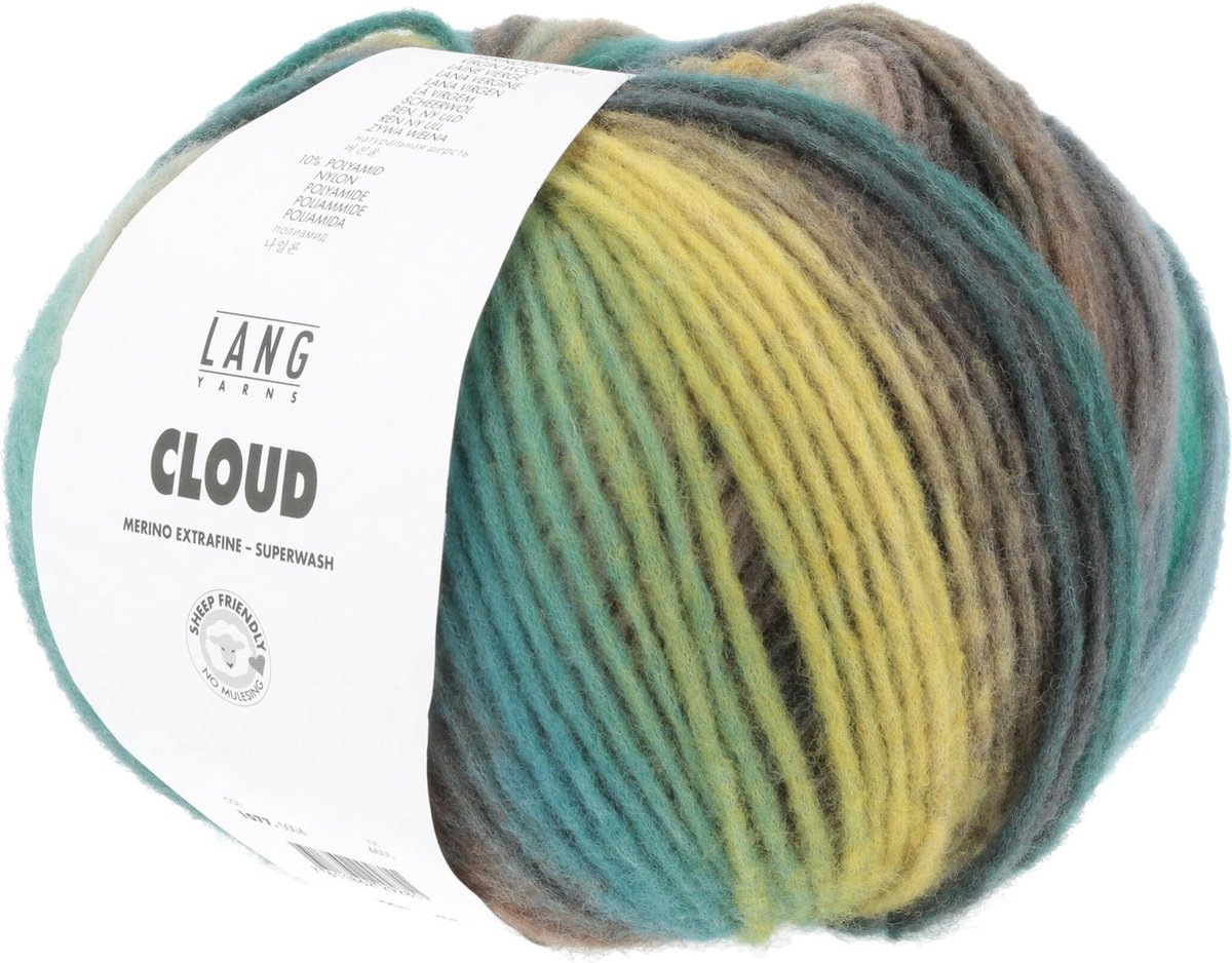 Lang Yarns Cloud 100 gram nr 0004 Groen Gemêleerd