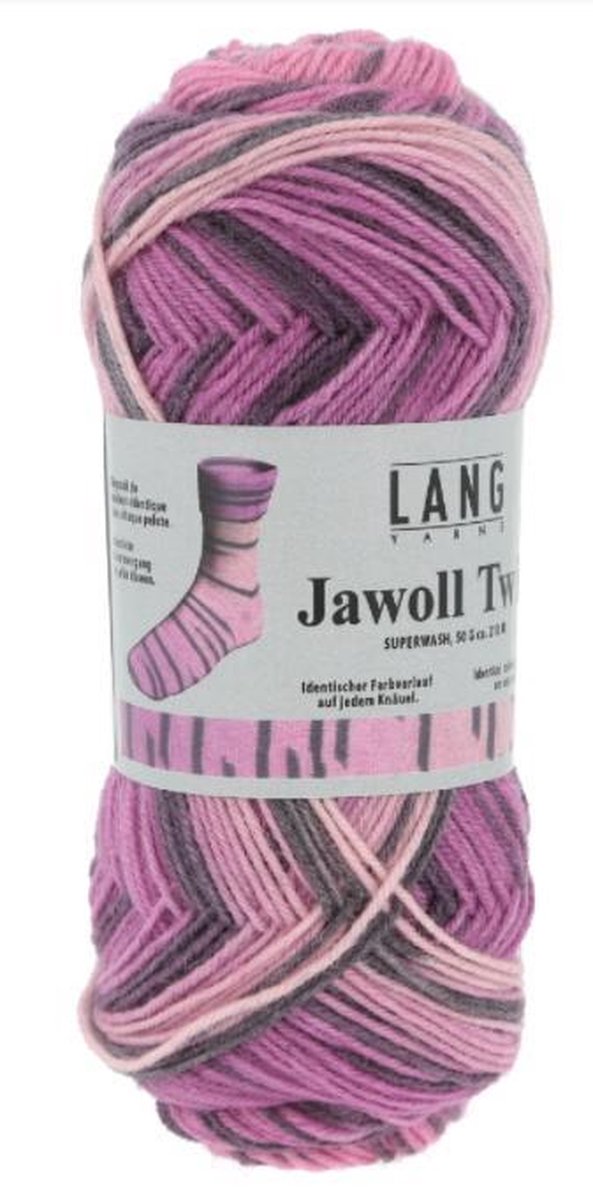 Lang Yarns Jawoll Twin 0515 Paars gemêleerd