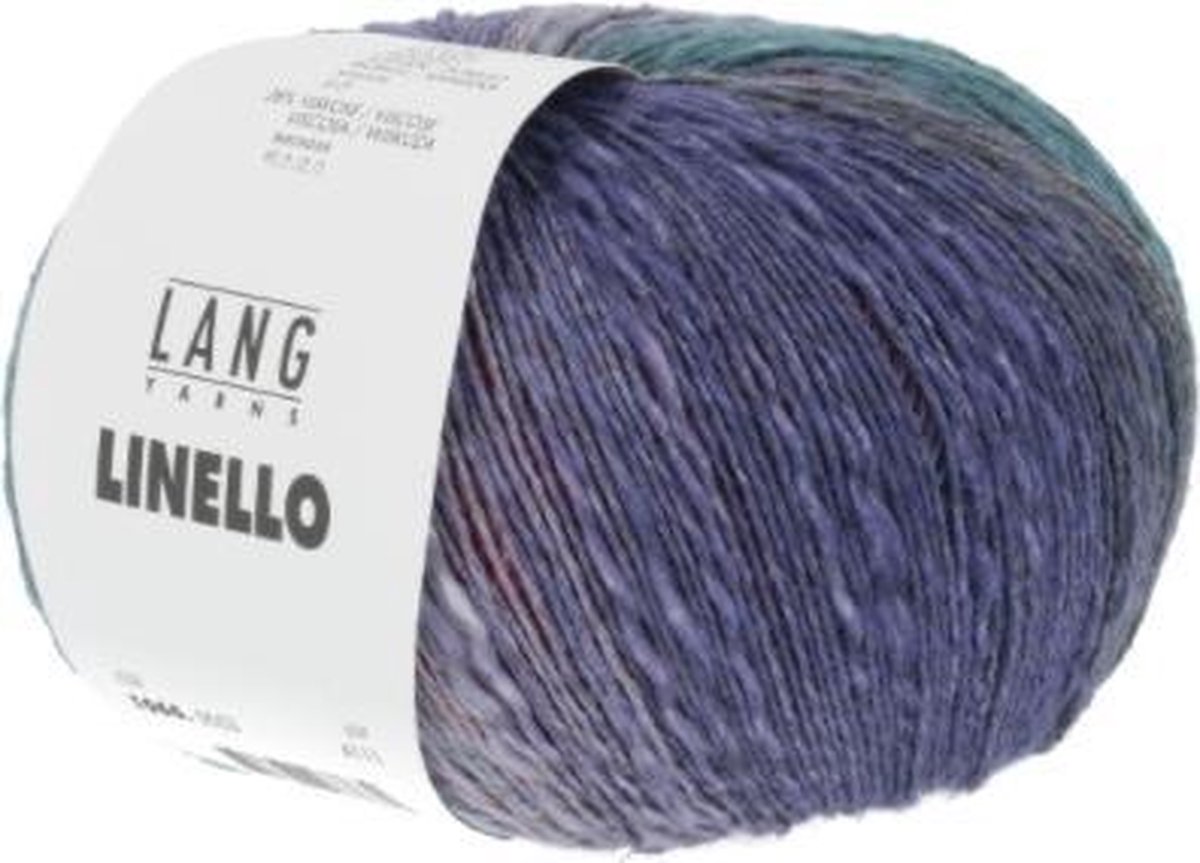 Lang Yarns Linello 100 gram nr 53 Blauw Geel Oranje