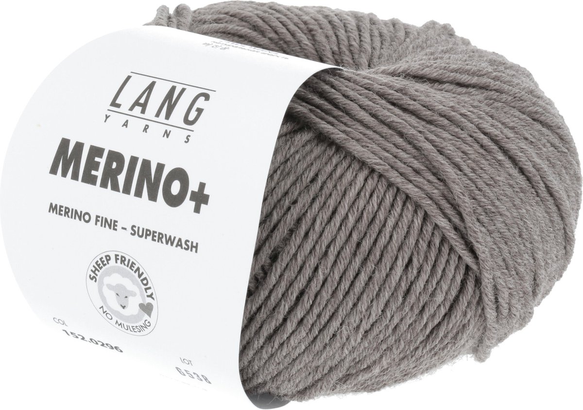 Lang Yarns Merino+ 296 Donkerbeige gemêleerd