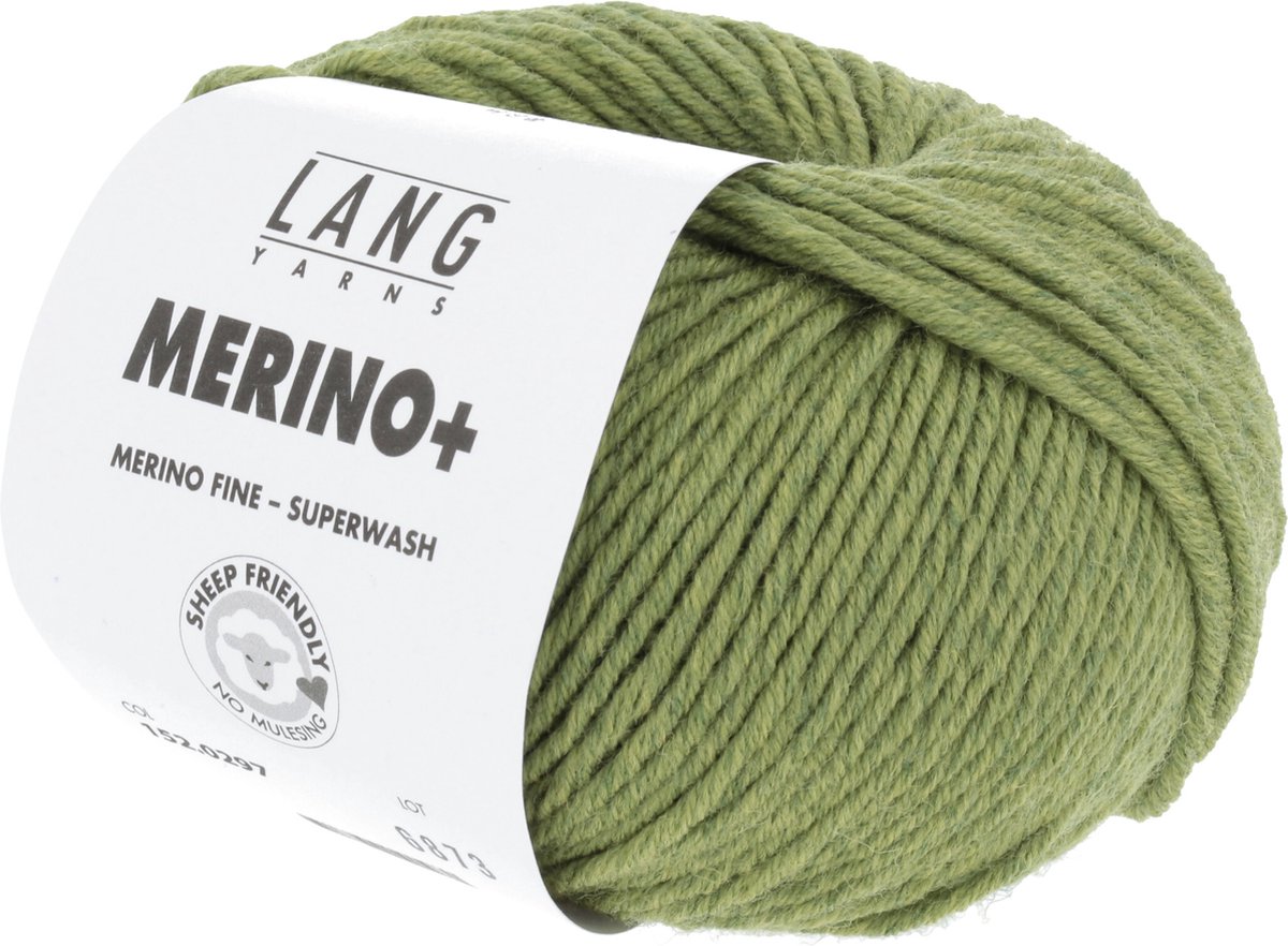 Lang Yarns Merino+ 297 Licht olijf gemêleerd