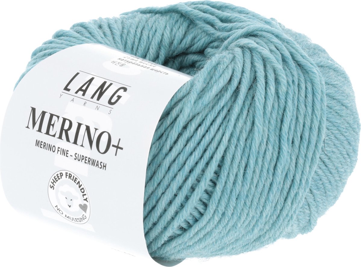 Lang Yarns Merino + nr.  172 Aquablauw Mélange