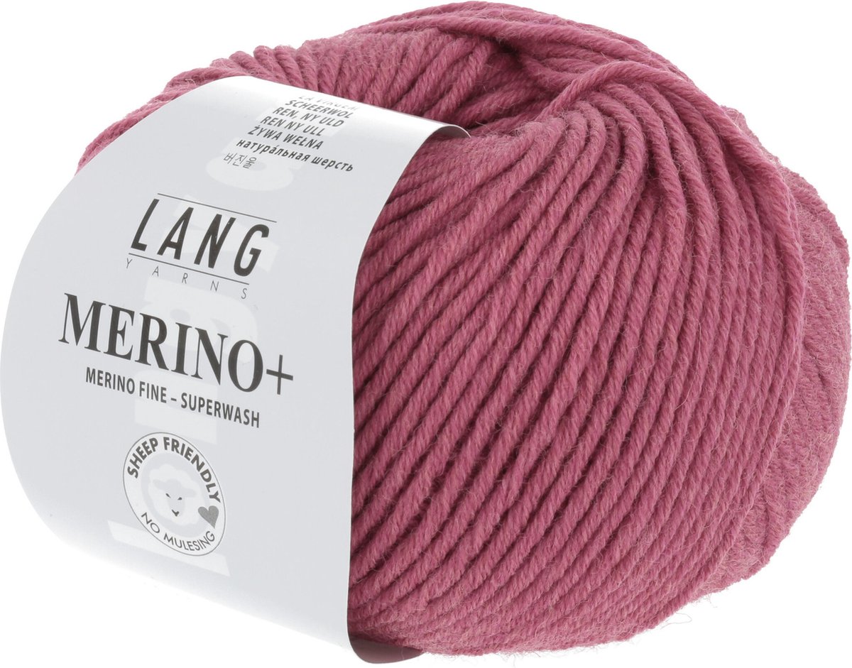 Lang Yarns Merino + nr.  265 Framboos Mélange