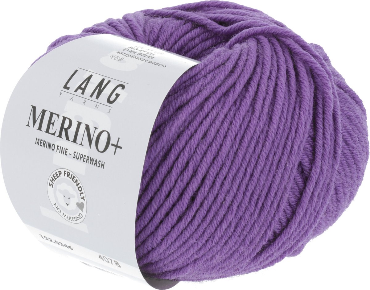 Lang Yarns Merino + nr.  346 Lila Middel