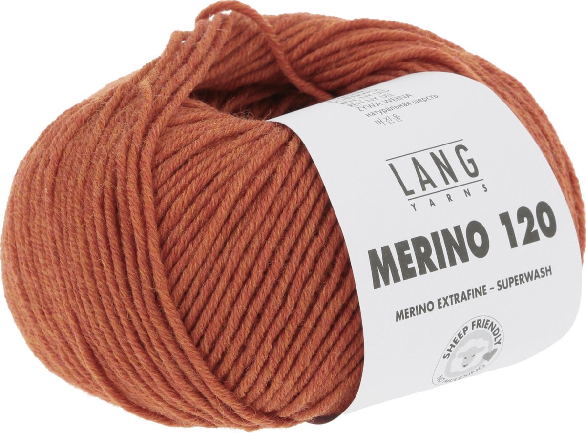 Lang Yarns Merino 120 50 gram nr 559 Roodbruin