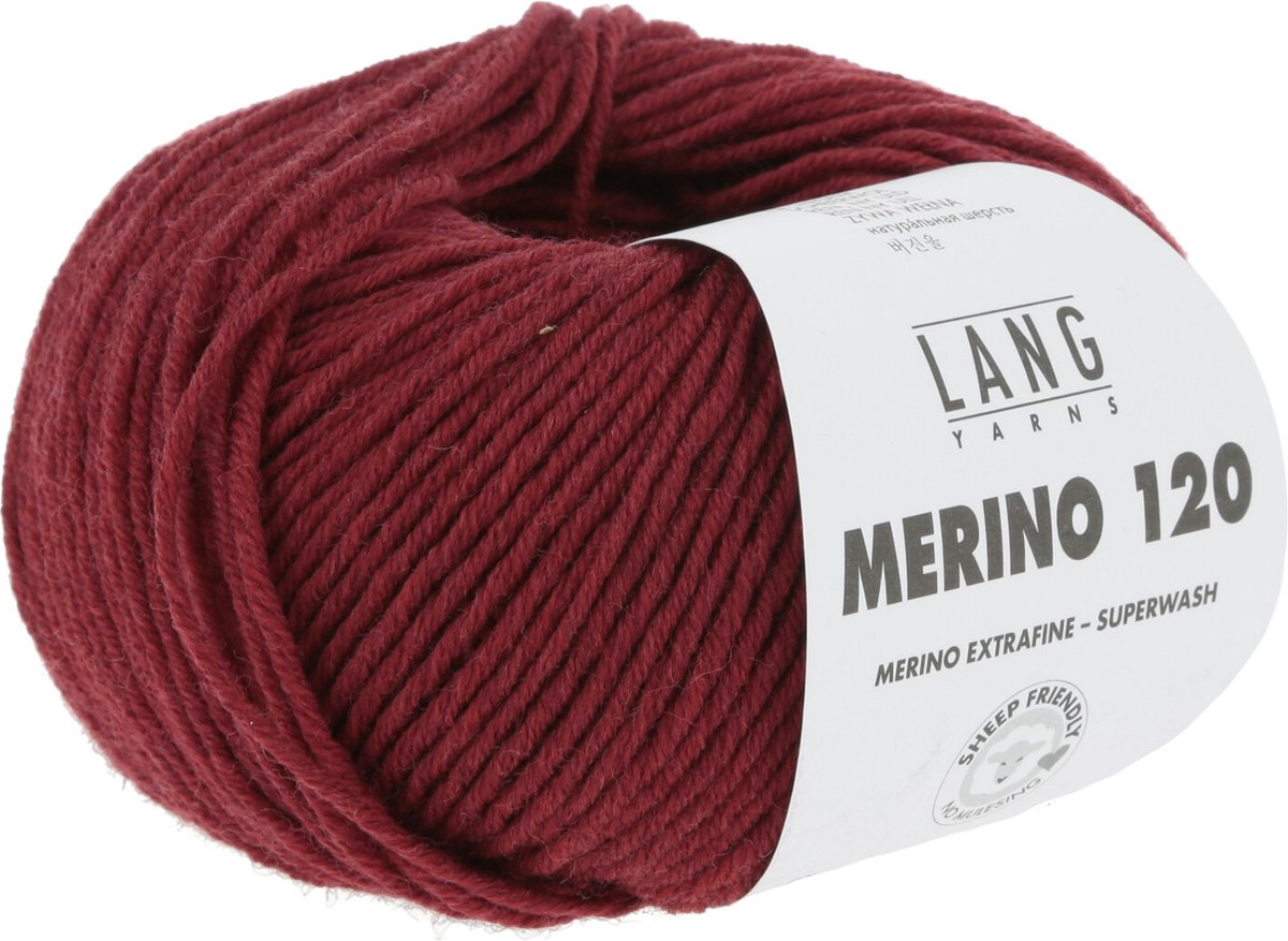 Lang Yarns Merino 120 50 gram nr 562 Donkerrood