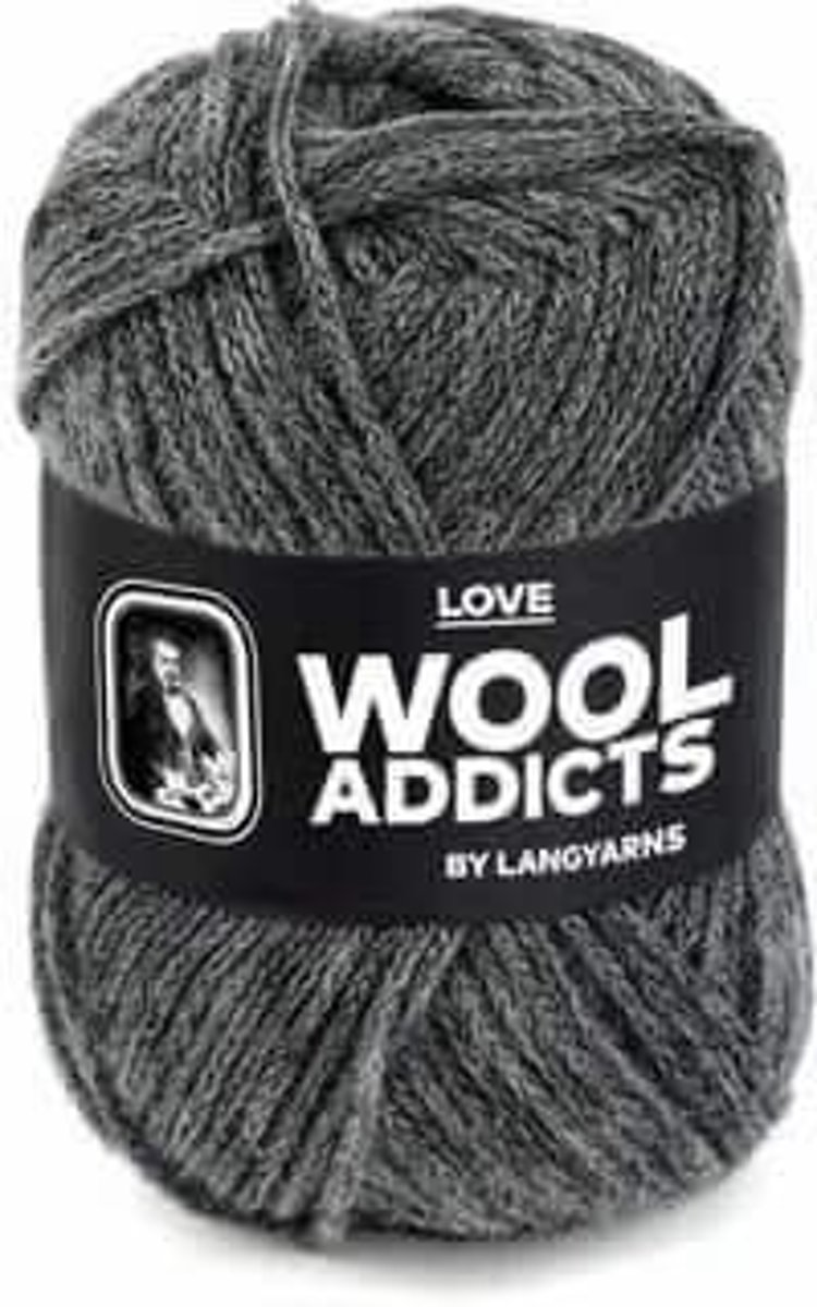 Lang Yarns Wooladdicts Love grijs gemeleerd 5