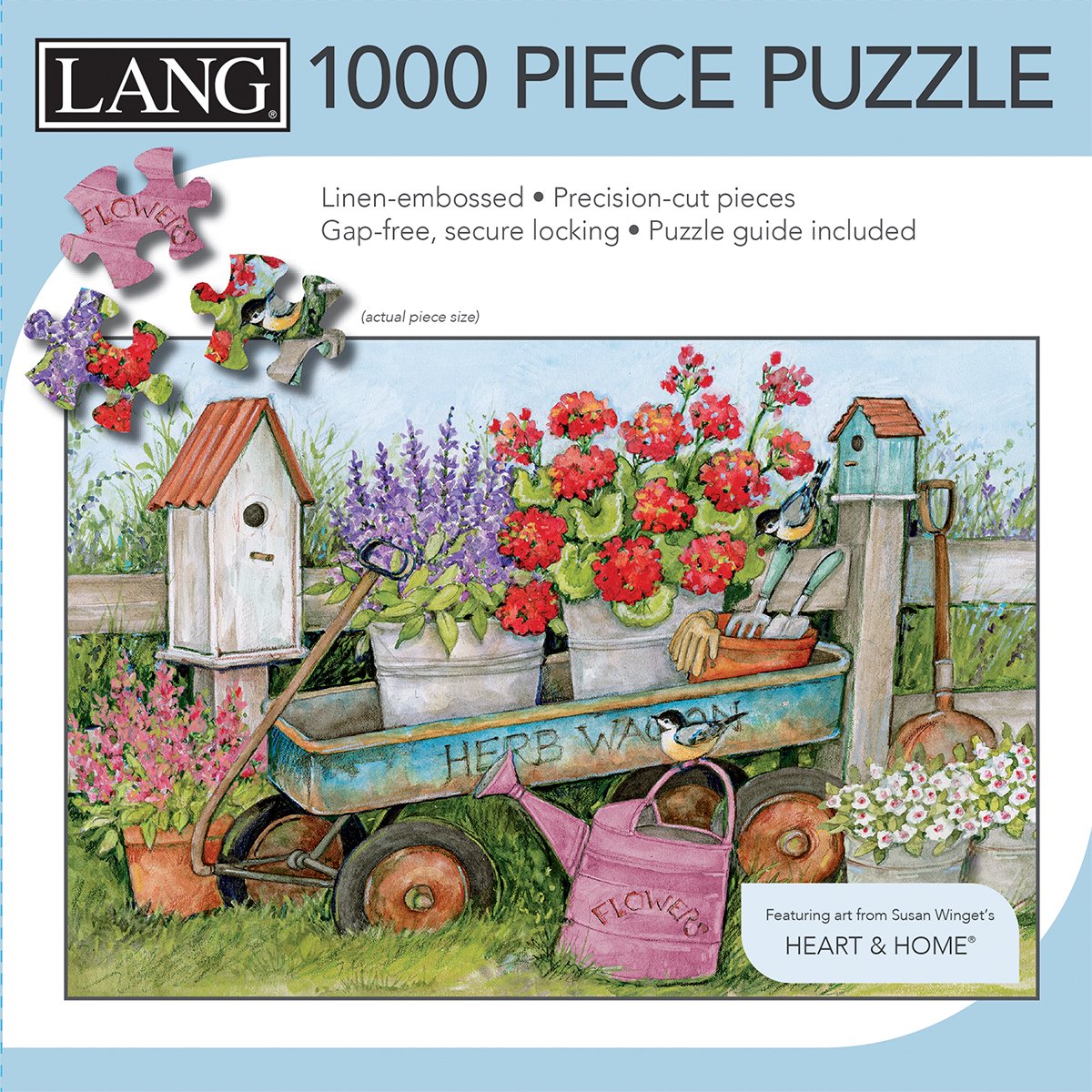 LANG Puzzel – Blue Wagon / Kruiden / Bloemen / Tuin – 1000 stuks