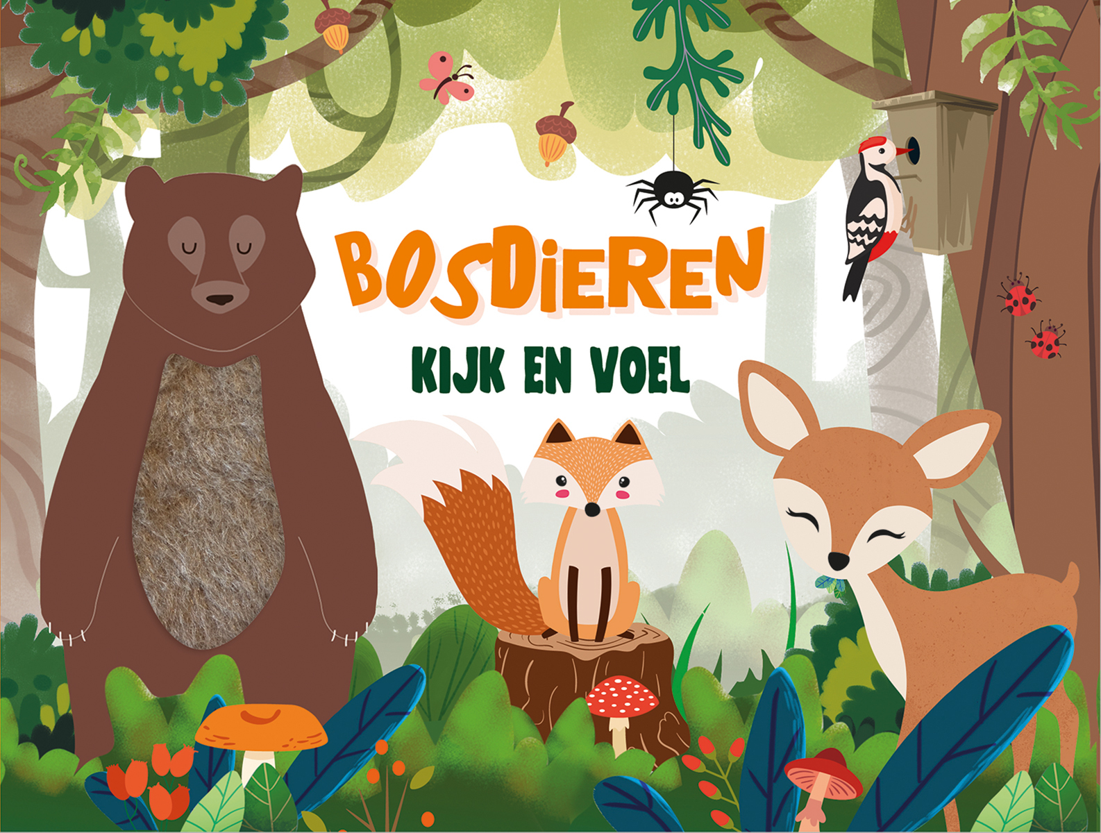 Lantaarn Publishers Kijk en voel - Bosdieren