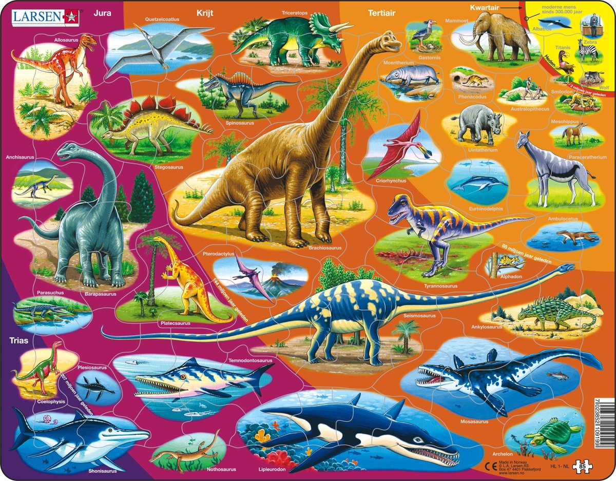 Puzzel Maxi Dieren - Natuur Historisch - 85 stukjes