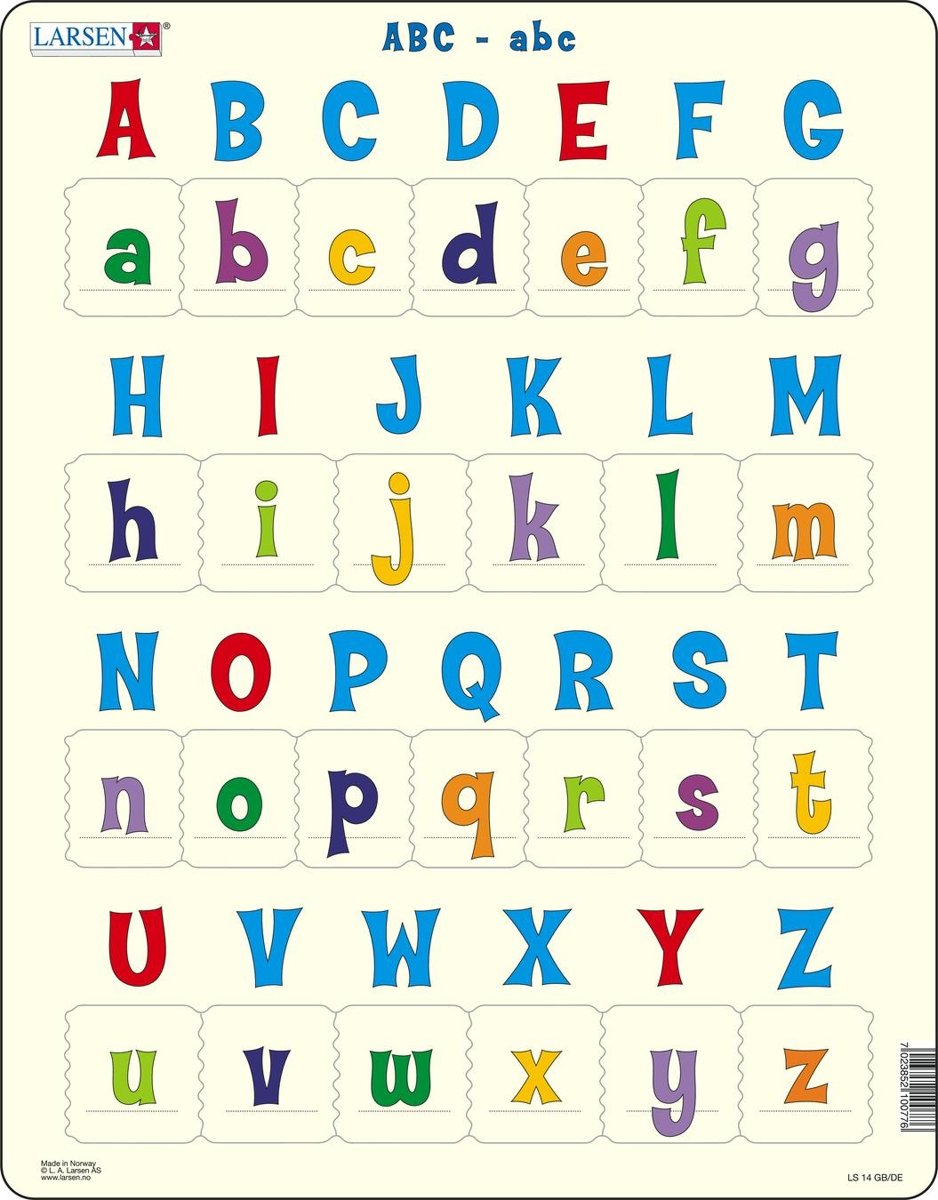 Puzzel Maxi Leren Lezen - Alfabet - Hoofdletters en kleine letters - 26 stukjes