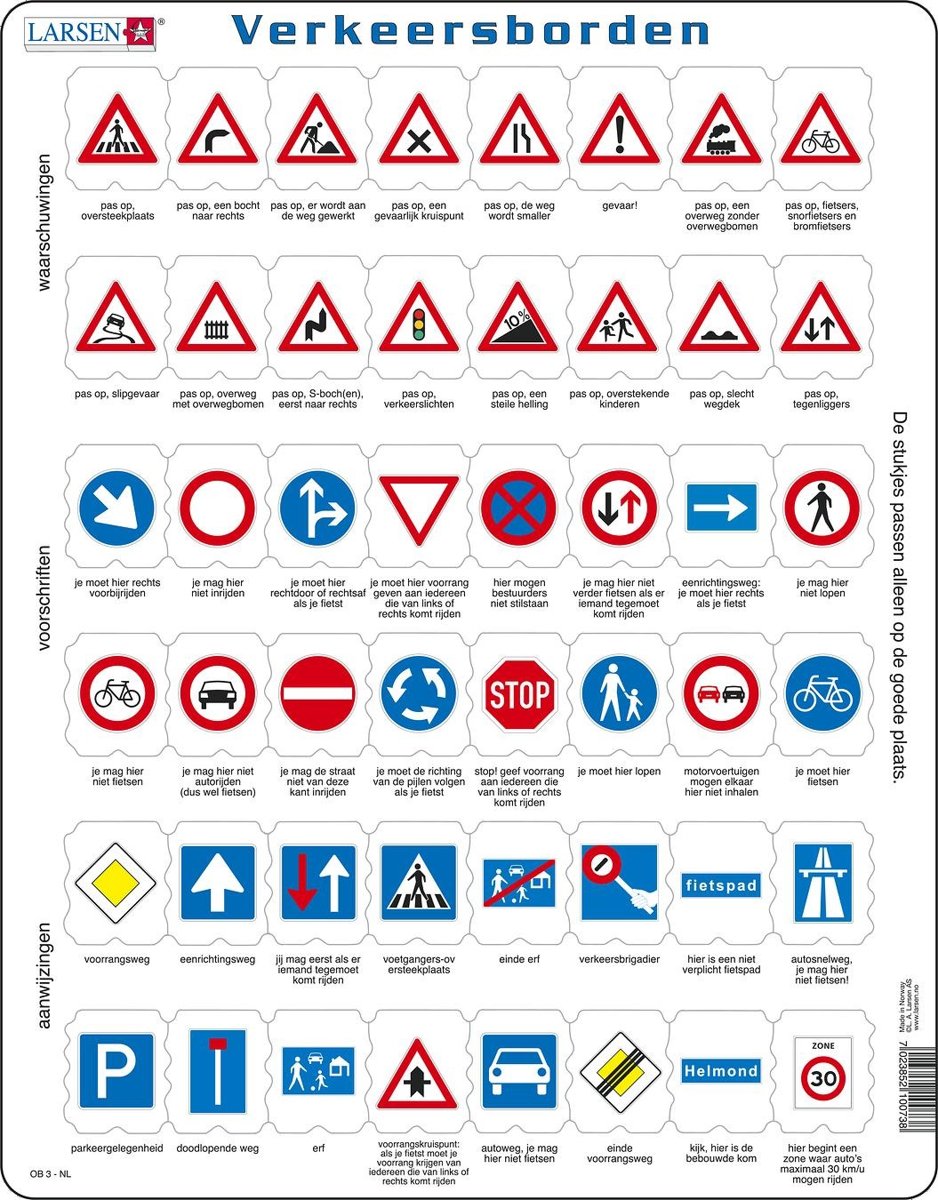 Puzzel Maxi Verkeersborden - 48 stukjes