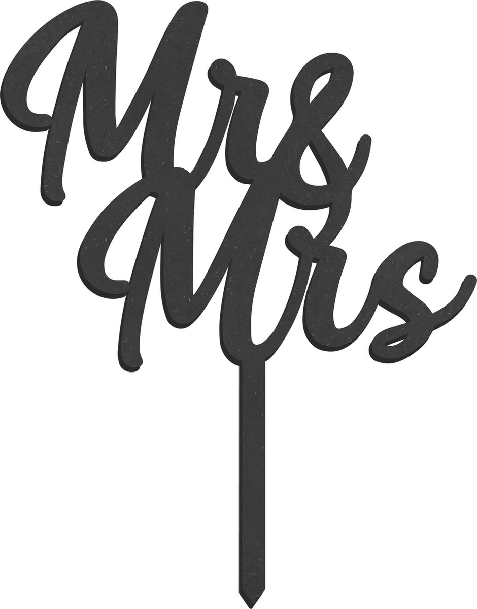 Houten taarttopper MR&MRS zwart - Taart decoratie bruiloft - Trouwen