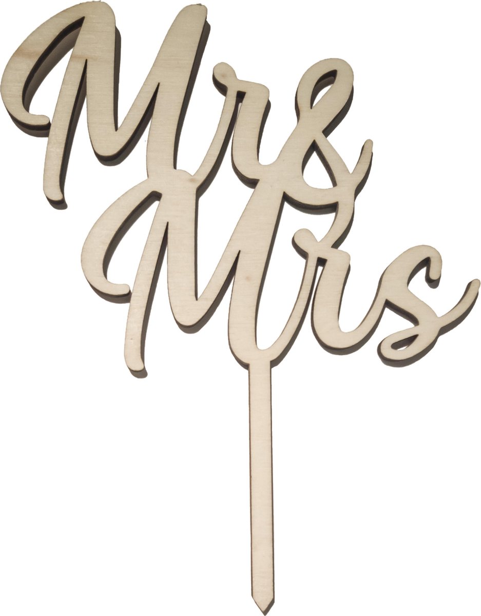 Taarttopper MR&MRS - Taart decoratie bruiloft - Trouwen