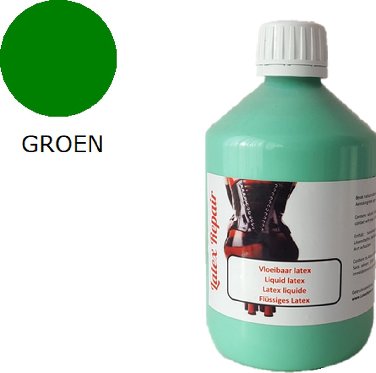 Groen - Vloeibaar latex rubber voor bodypaint, mallen, sokkenstop, littekens en decoratie - 500 ml