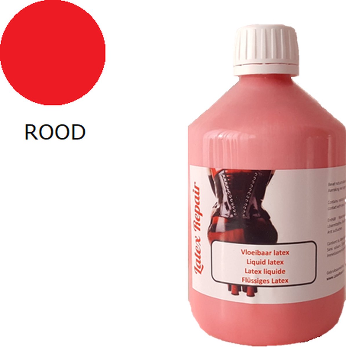 Rood - Vloeibaar latex rubber voor bodypaint, mallen, sokkenstop, littekens en decoratie - 500 ml