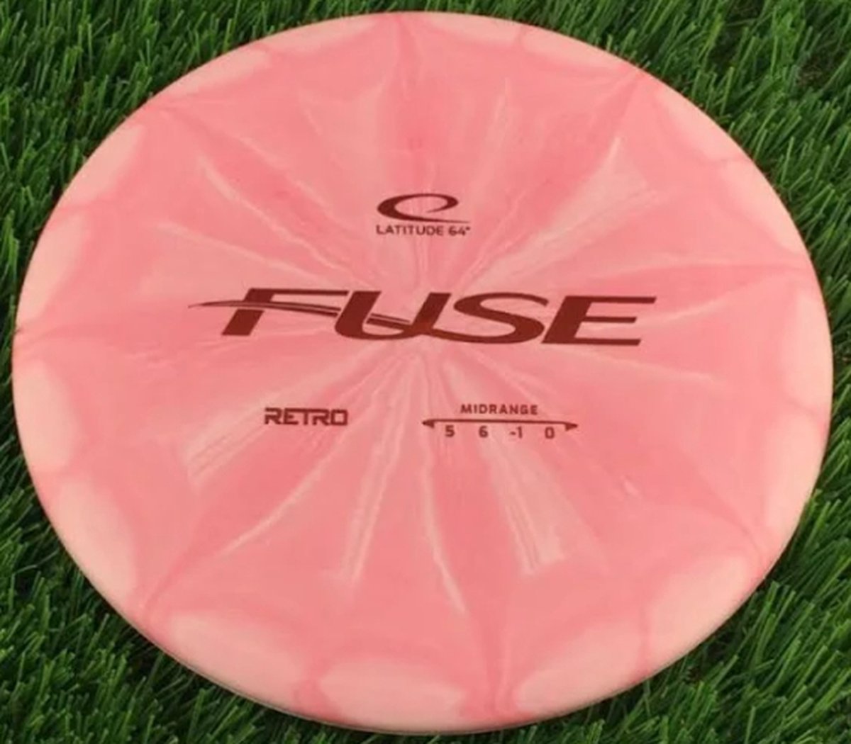 Discgolf Latitude 64° Retro Burst Fuse - (5/6/-1/0) - Midrange - Frisbee - Pink and White