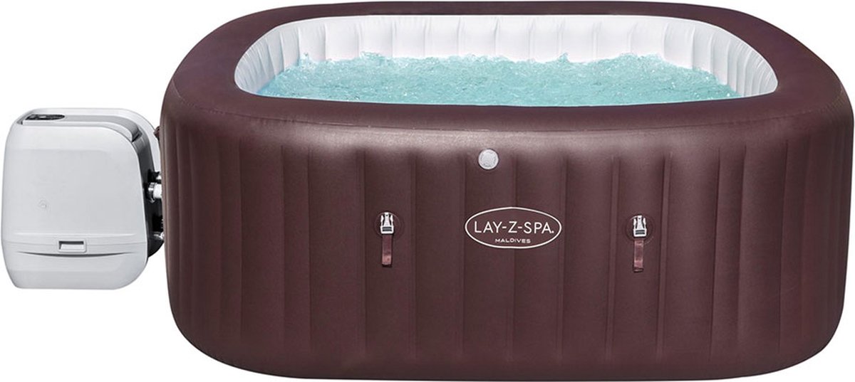  -Spa Maldives Hydrojet Pro - Opblaasbare Jacuzzi voor 5-7 personen - vierkant - Incl. cover, opblaasbare loungestoelen & accessoires