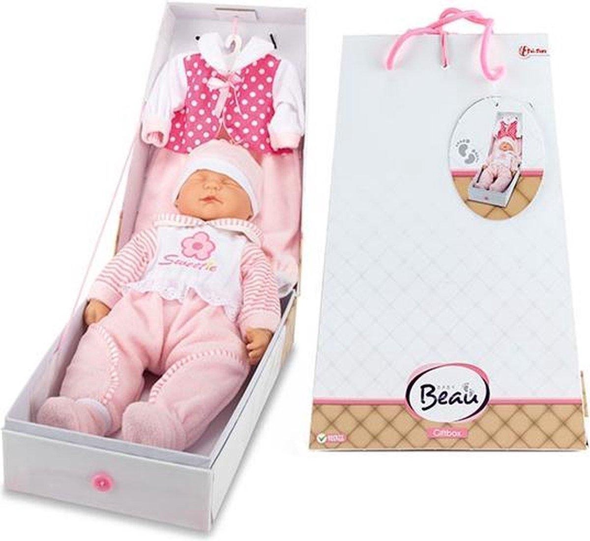 Baby Beau Babypop Sweetie 42cm in cadeaudoos + Kledingset - vanaf 18 Maanden - Giftbox Premium Quality