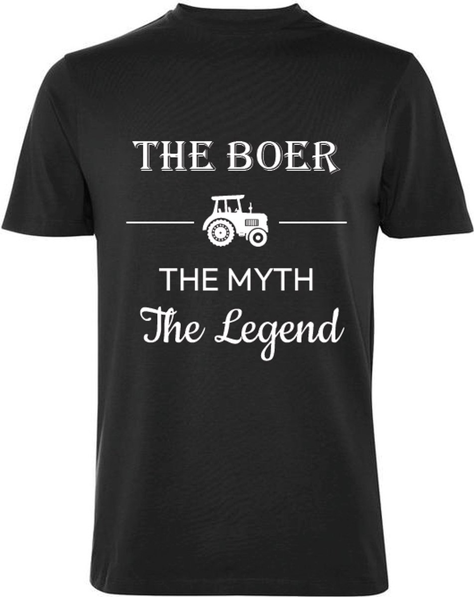 LBM T-shirt boer - The boer, the myth, the legend - Zwart maat XL