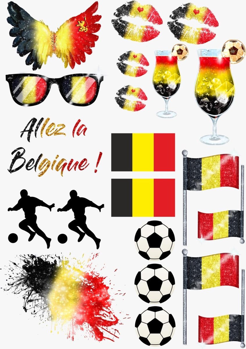 Raamsticker EK voetbal XL Allez la Belgique - Versiering België - de rode duivels - the red devils belgium - EK voetbal - Raamdecoratie voetbal - zwart geel rood - voetbalsupporter - raamsticker België - zomer 2021 - stickers