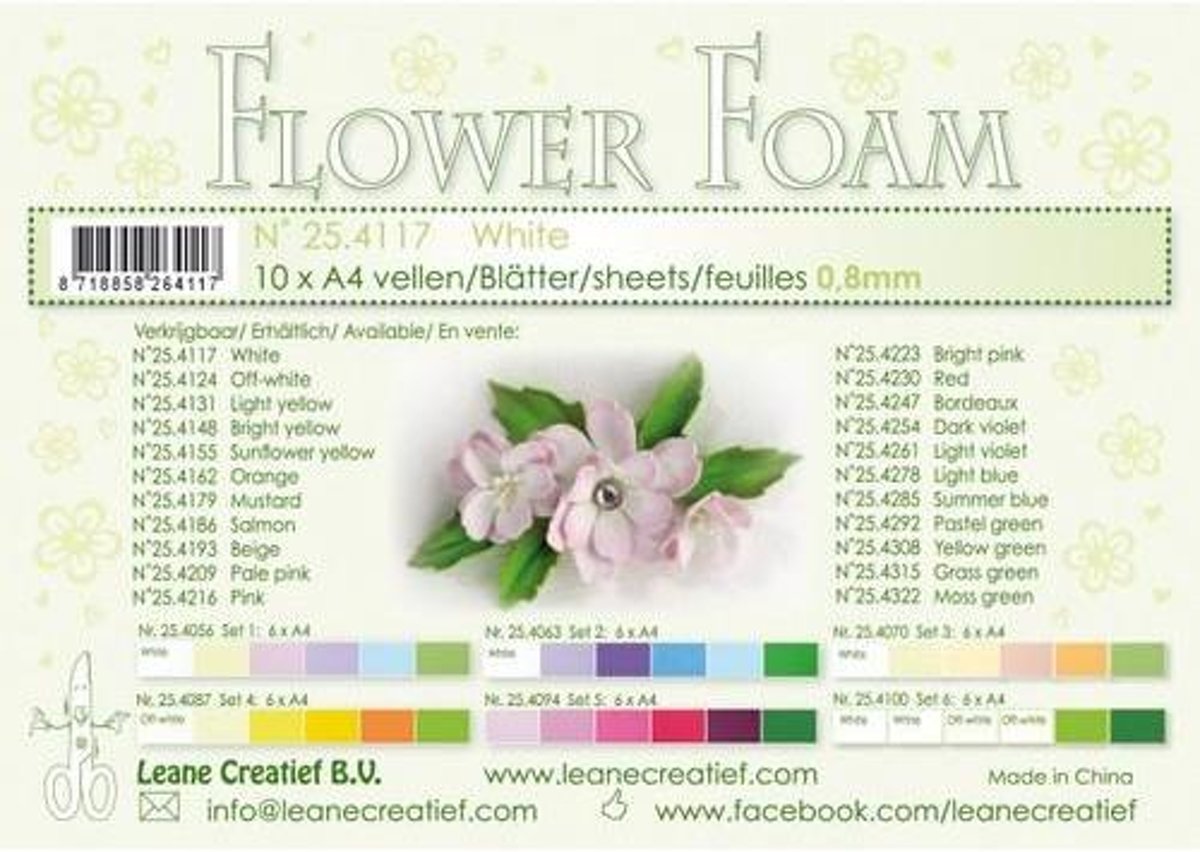 Flower Foam Vellen a4 Wit