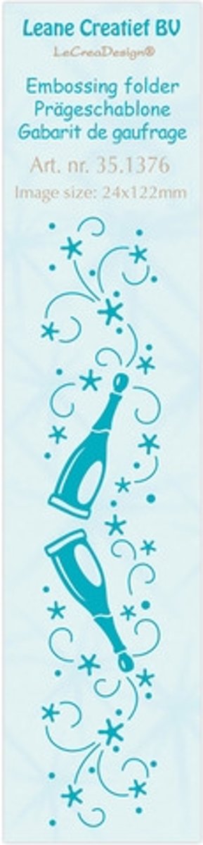 LeCrea - Border embossing folder Champagne bottles 35.1376 24x122mm