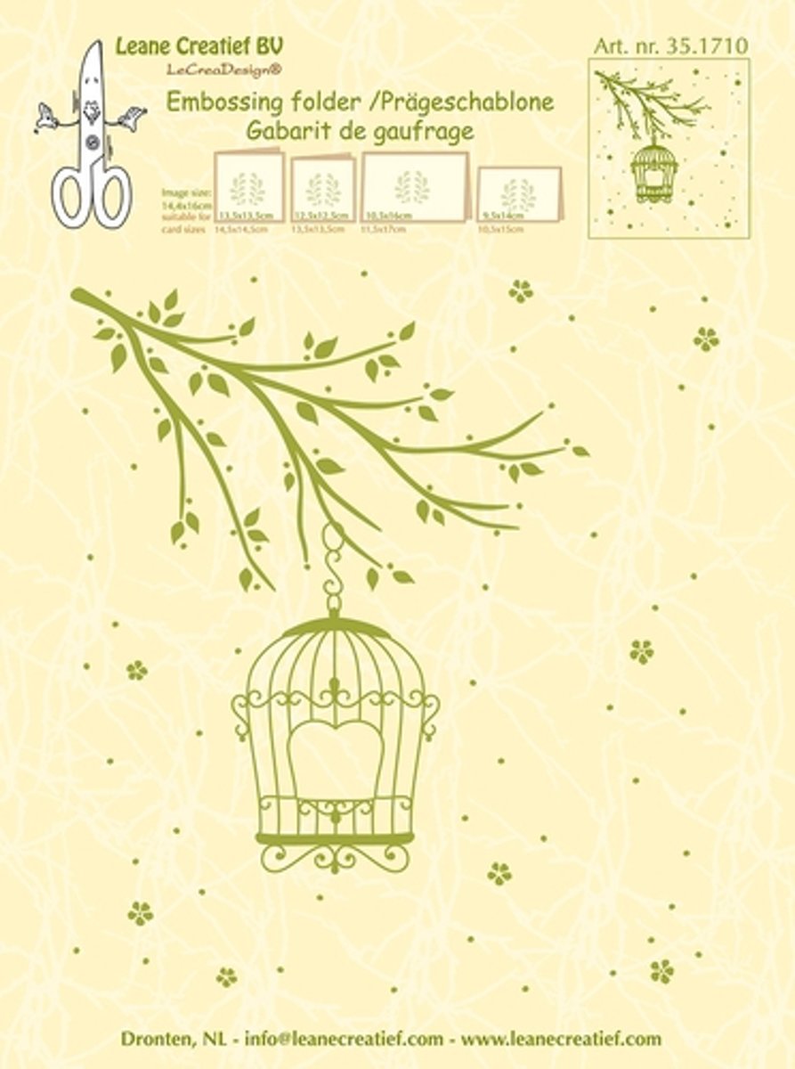 LeCrea - Embossing folder Birdcage 14.4x16 centimeter 35.1710