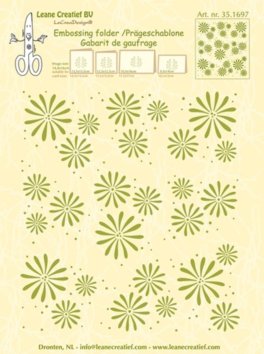 LeCrea - Embossing folder background Flowers 14.4x16 centimeter 35.1697