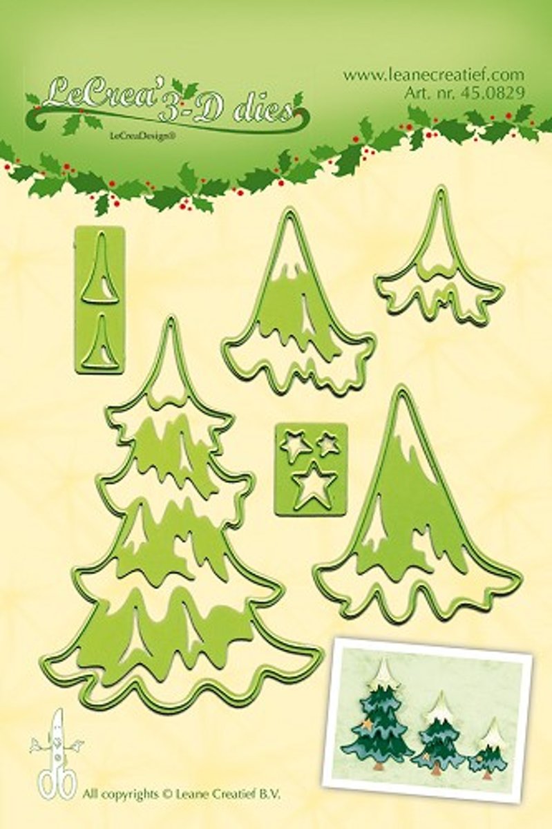 LeCrea - Leabilitie Christmas Trees snij en embossing mal 45.0829