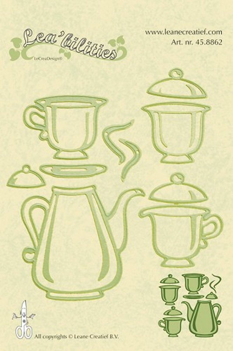 LeCrea - Leabilitie Tea set snij en embossing mal 45.8862