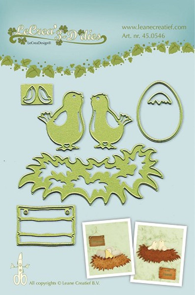 LeCrea - Leabilitie Young birds snij en embossing mal 45.0546