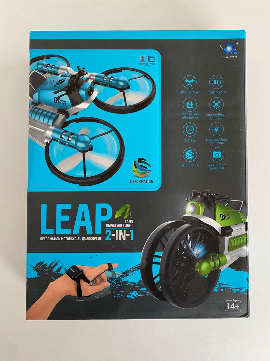 Leap 2-in-1 Drone & motor - Deformation Quadcopter/Motorcycle - Vlieg & Rij met hetzelfde voertuig