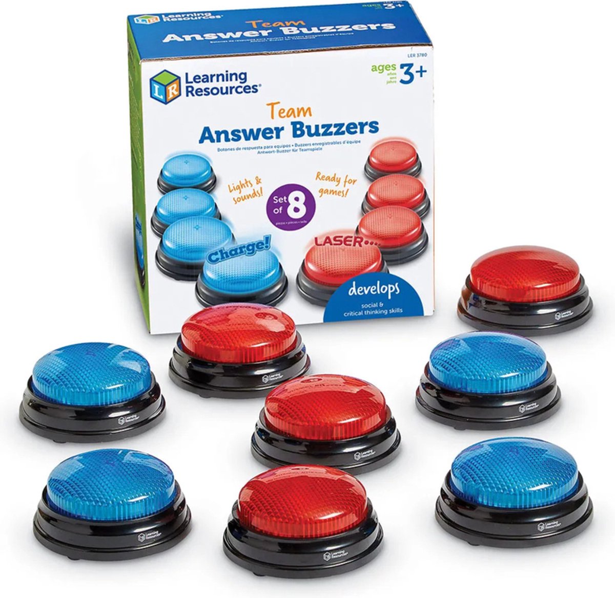 Antwoord buzzers Teams! (set van 2x 4 stuks)