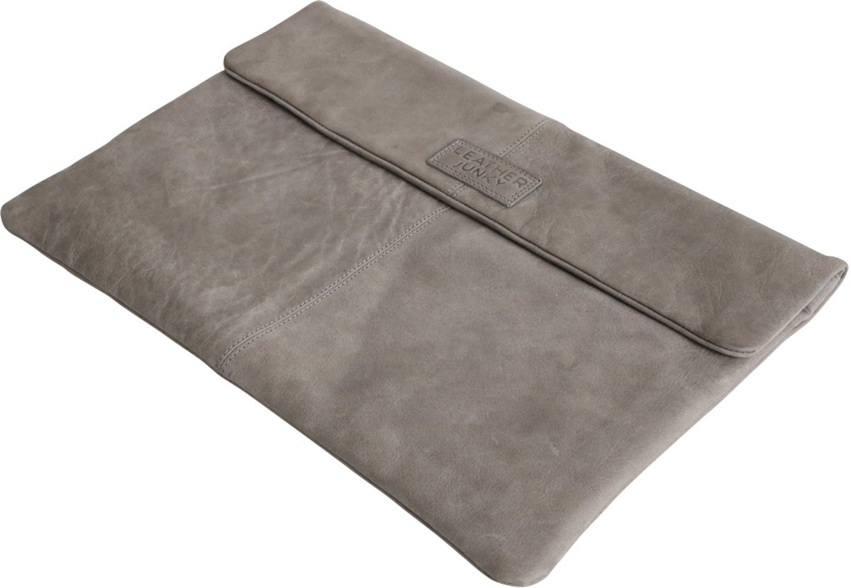 Leather Junky laptop hoes - The Spybook Laptop Sleeve - Grjis - Leer