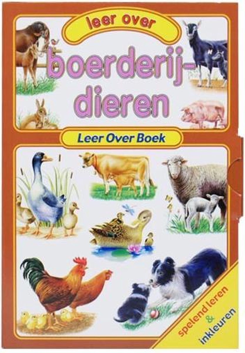 Boederijdieren -   - Dieren en babydieren - leeftijdscategorie 1 tot 6 jaar - Spelend leren en inkleuren - Leesboek, prentenboek, kleurboek 3 in 1