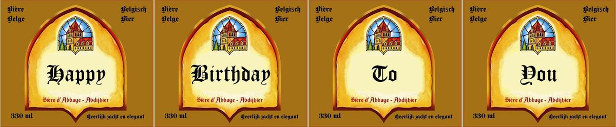 Leffe Bieretiketten Happy Birthday To You (4 stuks)