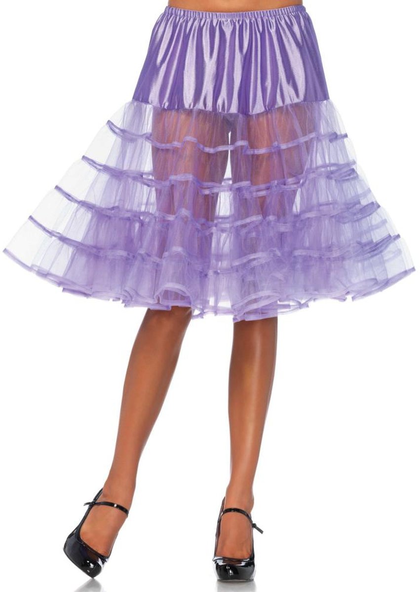 Basic knielange petticoat rok lavendel paars - Kostuum Party - One size - Leg Avenue