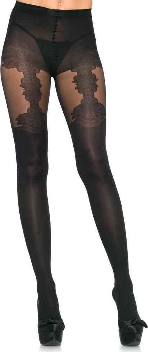 Floral garterdetail pantyhose