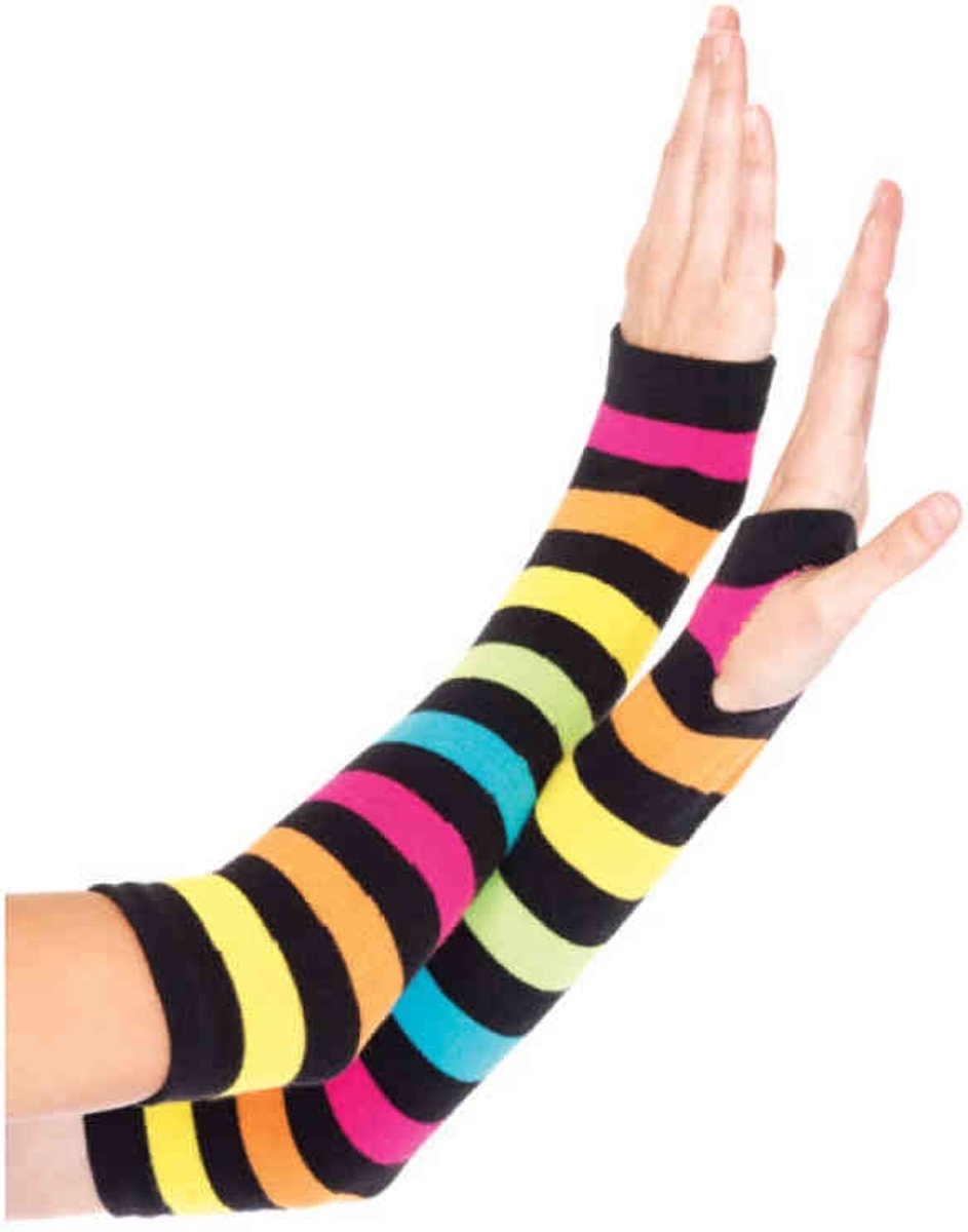 Leg Avenue Armwarmer Neon Rainbow Multicolours