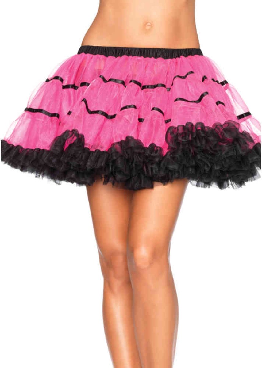 Leg Avenue Petticoat Satin Stripe Roze/Zwart