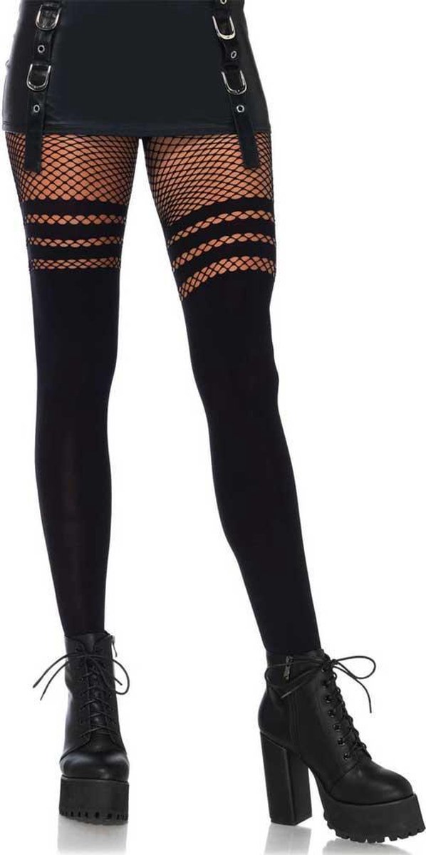 PANTYHOSE W STRIPES O/S BLACK