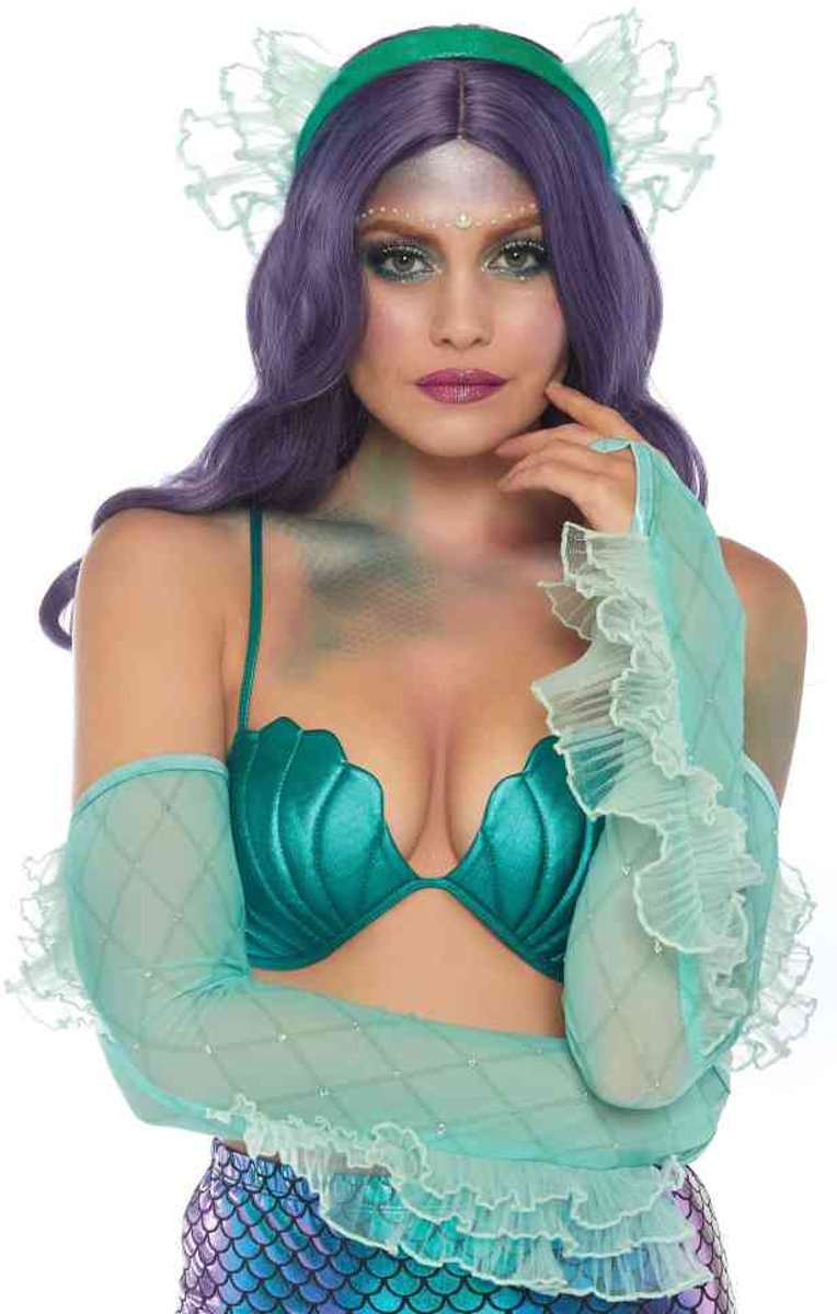 Sea Foam Mermaid verkleed accessoire set groen - One size - Leg Avenue