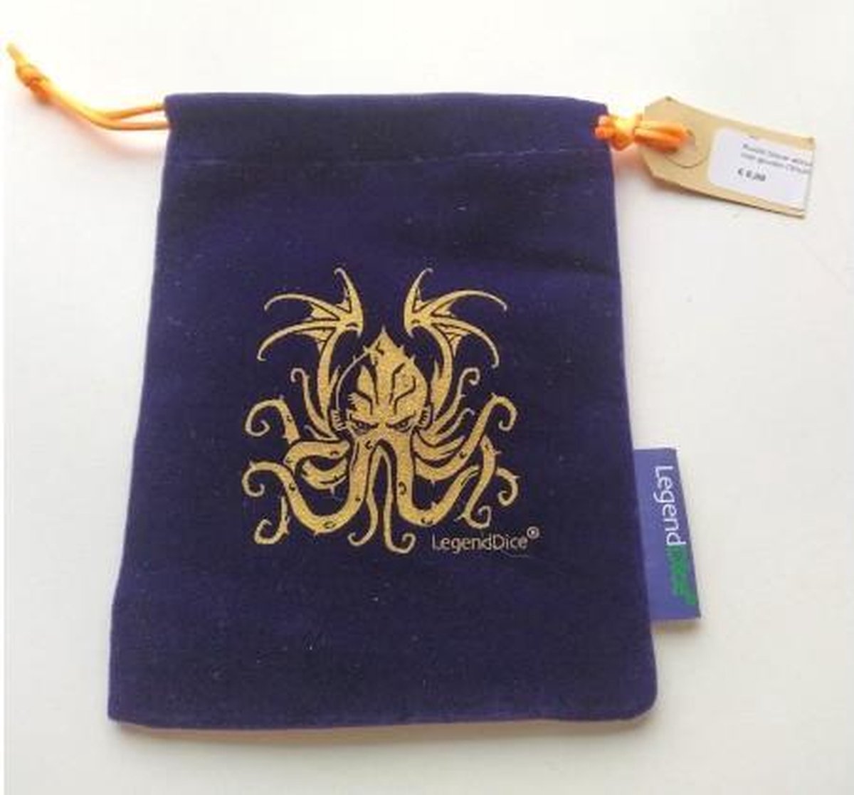 Buidel blauw velours met gouden Cthulhu